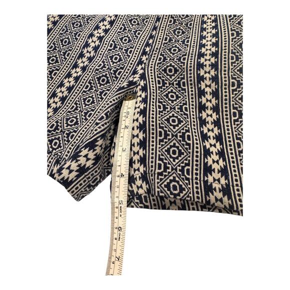 WAI-boho unisex S Blue‎ Tribal Pattern Shorts Elastic Waist Casual with pockets - Picture 7 of 9